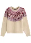 Tory Burch Fair Isle Intarsia Embellished Wool-blend Jumper In Beige