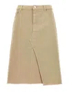 Tory Burch Beige Deconstructed Midi Skirt In Beige