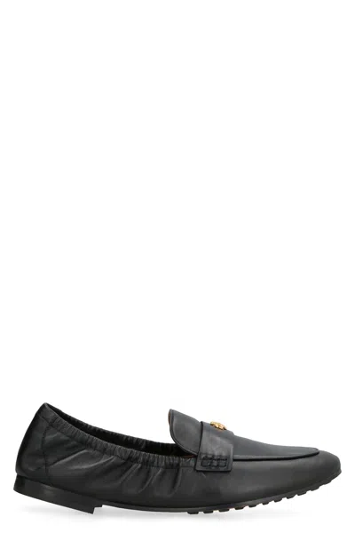 Tory Burch Fashionable Black Leather Ballet Loafers For Women