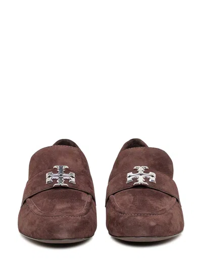 Tory Burch Fashionable Moccasins With Logo Detail In Brown
