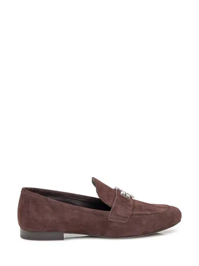 Tory Burch Fashionable Moccasins With Logo Detail In Brown