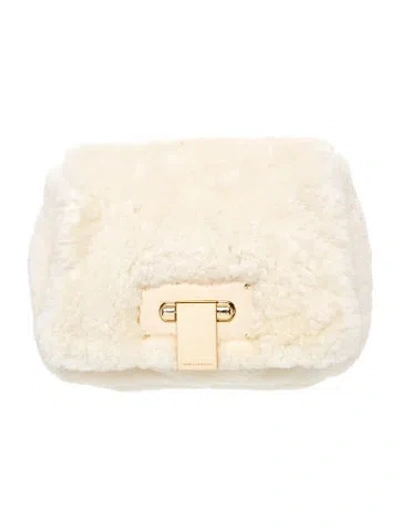 Pre-owned Tory Burch Faux Fur Clutch In Neutral