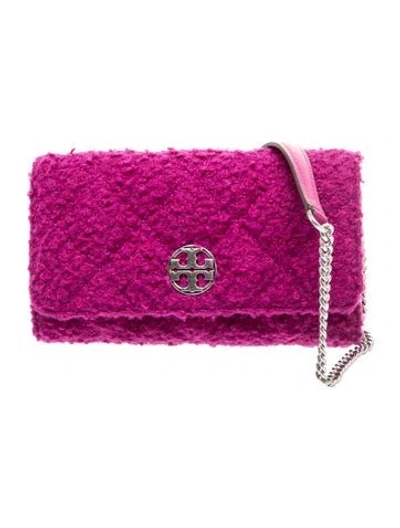 Pre-owned Tory Burch Faux Fur Clutch In Purple