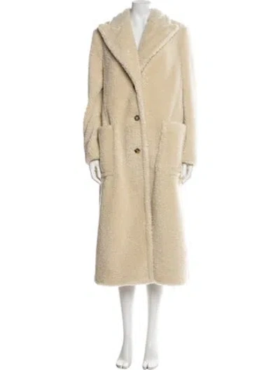 Pre-owned Tory Burch Faux Fur Coat In Neutral