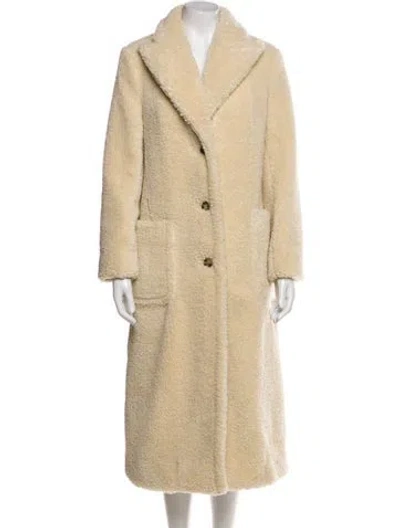 Pre-owned Tory Burch Faux Fur Coat In Neutral