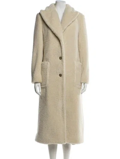 Pre-owned Tory Burch Faux Fur Coat In Neutral
