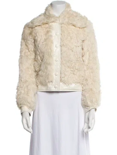 Pre-owned Tory Burch Faux Leather Fur Jacket In Neutral
