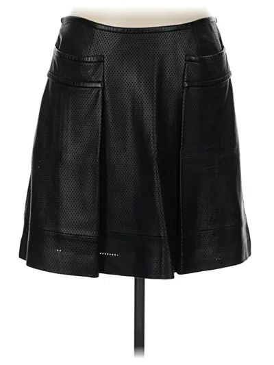 Pre-owned Tory Burch Faux Leather Skirt In Black