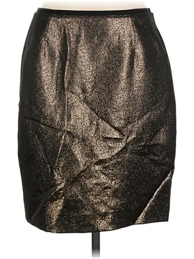 Pre-owned Tory Burch Faux Leather Skirt In Gold
