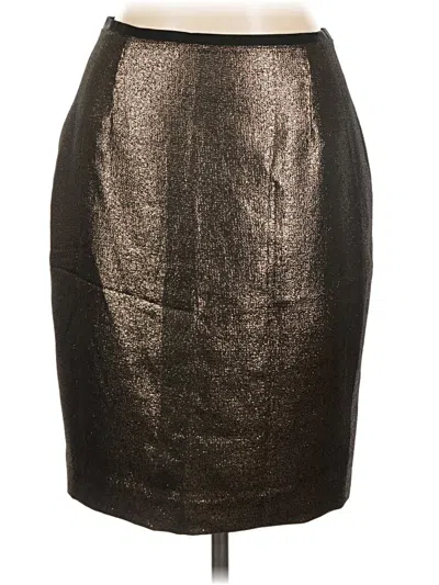 Pre-owned Tory Burch Faux Leather Skirt In Silver