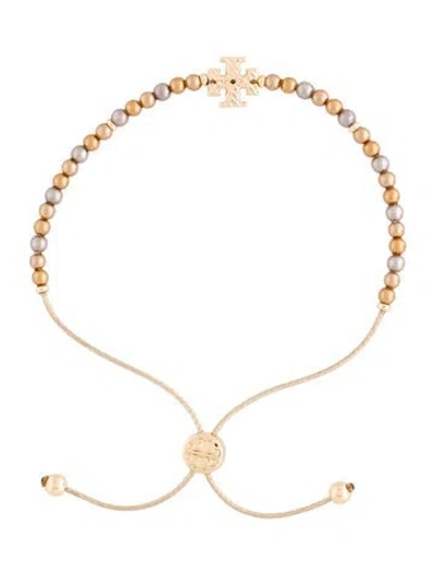 Pre-owned Tory Burch Faux Pearl Beaded Bracelet, 9.25" In Multi