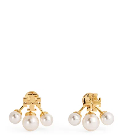 Tory Burch Faux-pearl Kira Earrings In Gold