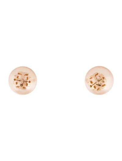 Pre-owned Tory Burch Faux Pearl Kira Stud Earrings In Multi