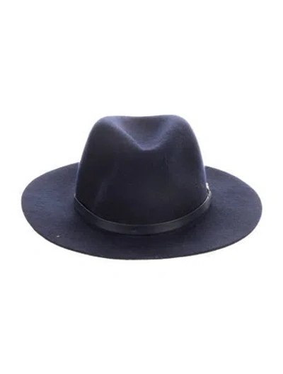 Pre-owned Tory Burch Felt Fedora Hat In Blue