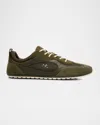 Tory Burch Field Leather And Suede Low-top Sneakers In Brown