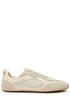 Tory Burch Cream Calf Leather Bos Taurus Low Top Sneakers In White