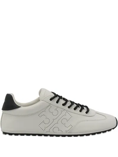 Tory Burch Field Perforated Logo Sneakers In White