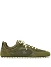 Tory Burch Field Leather And Suede Low-top Sneakers In Green