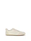 Tory Burch Cream Calf Leather Bos Taurus Low Top Sneakers In Multi