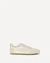 Tory Burch Cream Calf Leather Bos Taurus Low Top Sneakers In White