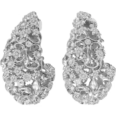 Tory Burch Filigree Pierced Earrings In Metallic