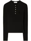 Tory Burch Fine-ribbed Jumper In Black