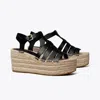 Tory Burch Fisherman Espadrille Wedge In Perfect Black