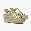 Tory Burch Fisherman Espadrille Wedge In Spark Gold
