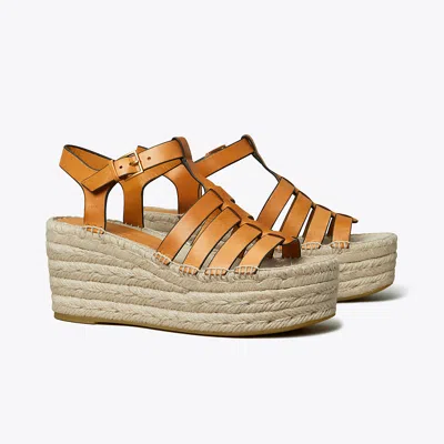 Tory Burch Fisherman Espadrille Wedge In Toasted Soufflé