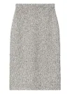 Tory Burch Fitted Grey Skirt With Textured Speckled Fabric In Gray