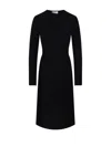 Tory Burch Fitted U-neck Viscose Midi Sweater Dress In Black