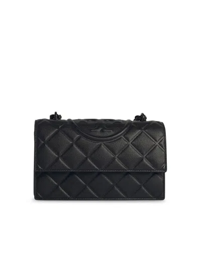 TORY BURCH FLAMING BLACK LEATHER CROSSBODY BAG