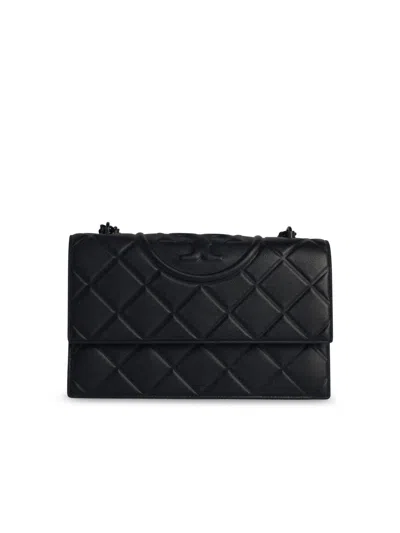 Tory Burch Quilted Leather Crossbody Bag Chain Strap In Black