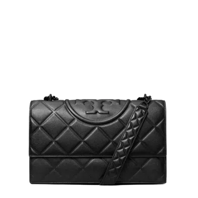 Tory Burch Flaming Leather Bag In Black