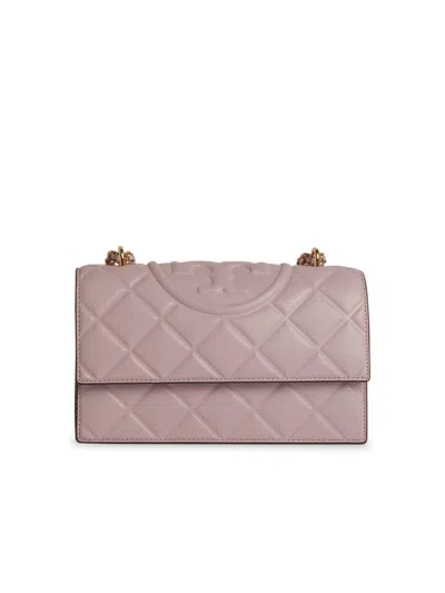 Tory Burch Flaming' Lilac Leather Crossbody Bag In Pink