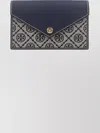 Tory Burch T Monogram Small Envelope Wallet In Blue