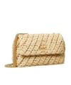 Tory Burch Kira Woven Raffia Convertible Shoulder Bag In Neutral