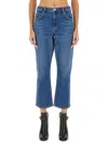 Tory Burch Flare Fit Jeans In Denim