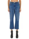 Tory Burch Flare Fit Jeans In Navy
