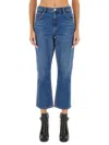 Tory Burch Flare Fit Jeans In Navy