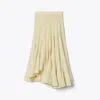 Tory Burch Flared Cotton Silk Skirt In Neutral