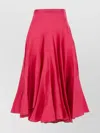 Tory Burch Flared High Waist Silk Skirt In Pink