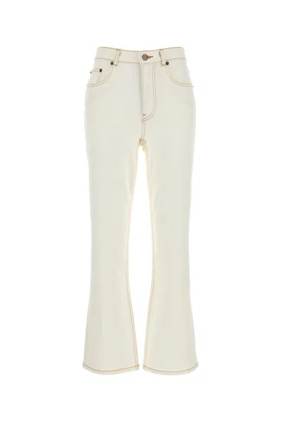 Tory Burch Flared Jeans-26 Nd  Female In Ivory