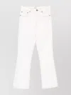 Tory Burch Sandy Superstone Washed White Cropped Straight Leg Jean