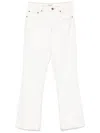 Tory Burch Sandy Superstone Washed White Cropped Straight Leg Jean