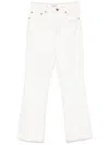 Tory Burch Sandy Superstone Washed White Cropped Straight Leg Jean