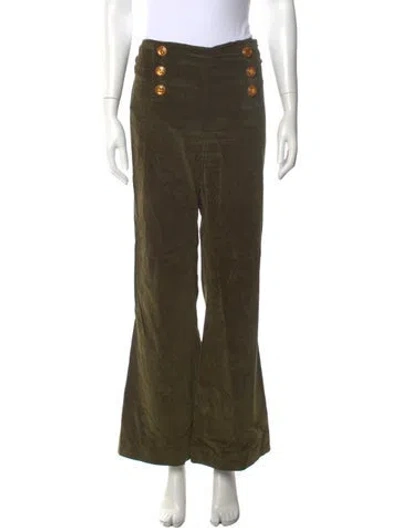 Pre-owned Tory Burch Flared Pants In Green