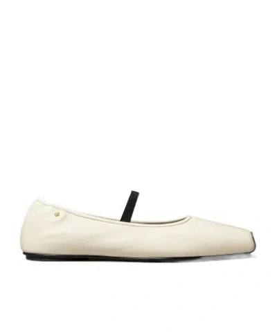 Tory Burch Flat Ballet Shoes In White