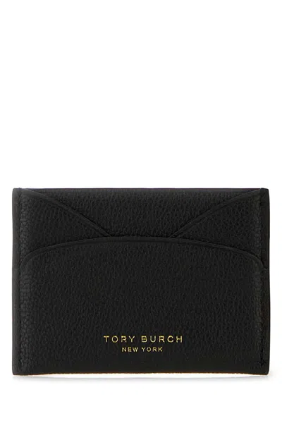 Tory Burch Flat Card Case In Black