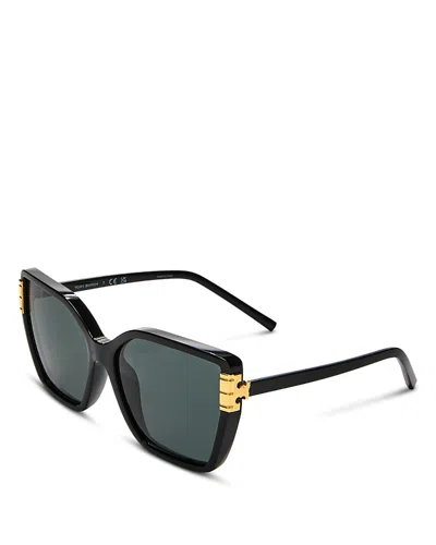 Tory Burch Flat Eleanor Square Sunglasses, 58mm In Black